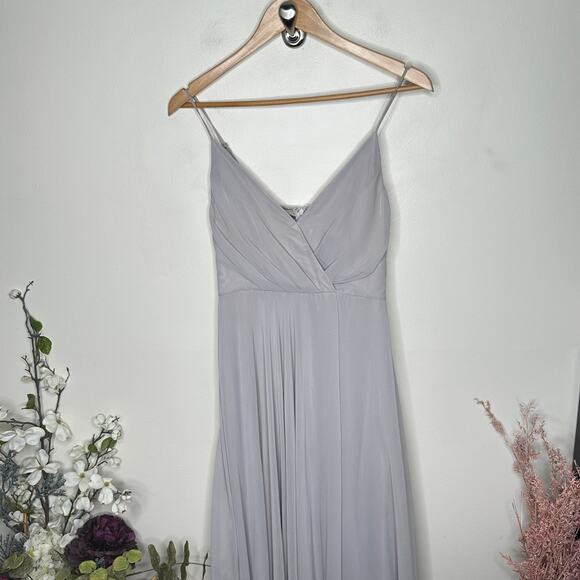 ANTHROPOLOGIE x BHLDN Eva Maxi Dress Fog Gray Sz S {H25} - Picture 7 of 13